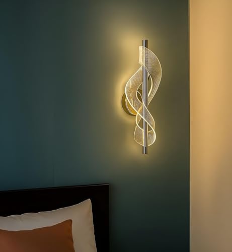 Image of FILLISKA Luxurious Acrylic Crystal Wall Lamp with Adjustable Colour Changing Function, Elegant Finish (Acrylic FrenchGold-F53)