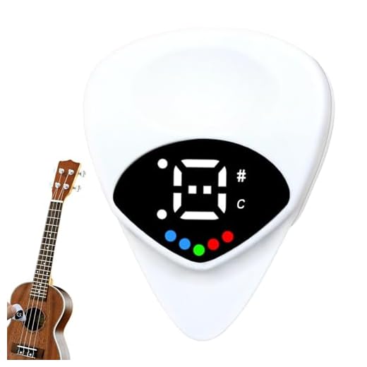 Genérico Guitar Tuner y Púa de Guitarra 2 en 1, 0.6mm, Led Púa con Pantalla HD, 12 Temperamentos Musicales, Afinación Eficiente, Accesorios de Aprendizaje de Guitarra Eléctrica para Principiantes