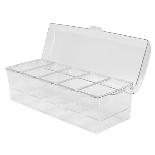 Serveur à condiments avec conception compartimentée en plastique pour buffet - 4