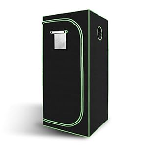 Izrielar Growtent, groeitent, kweekkast, kweektent, lichtdichte en waterdichte plantentent, broeikas voor thuisgroei, 600D Oxford, 80 x 80 x 180 cm, zwart/groen