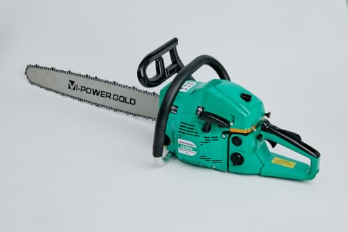 Image of CHAINSAW Premium Titanium Chain, Guide Bar & Carburetor | Woodcutting Saw for Farm, Garden & Ranch with Tool Kit (GREEN BODY)
