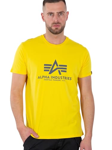 Alpha Industries Basic T-Shirt T-Shirt für Herren Empire Yellow – Ansicht 3