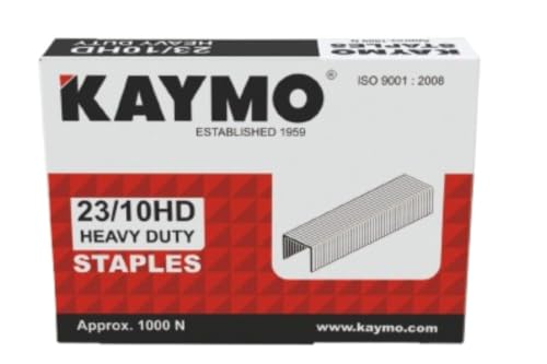 Image of Kaymo 23 Series 10 mm Heavy Duty Staples - 60 Pack (60,000 Pins) | Flat-Wire Steel Fasteners for Labelling, Plywood, Two-Wheeler Seat Repair & Woodwork | Compatible with Kaymo Hand Tacker Staplers