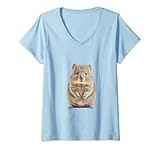 Damen Australisches Quokka-Beuteltier T-Shirt mit V-Ausschnitt