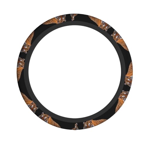 Bengal Tiger Steering Wheel Protective Cover (15 inches), Soft, Breathable and Durable, Suitable for Sports Cars and Cars