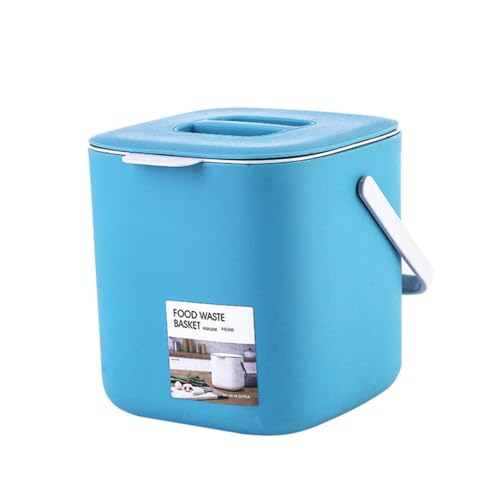 2 Tiers Kitchen Compost Bin Odorless Compost Bucket With Carrying Handle Indoor Food Waste Bin Easy To Clean Trash Can,Blue