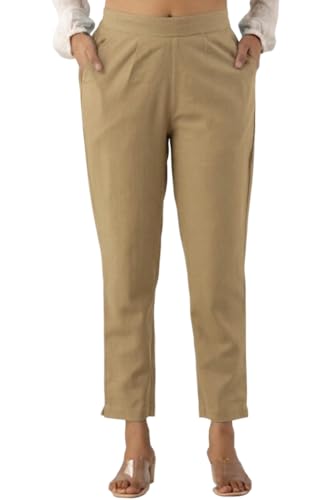 Image of Regular Fit Cotton Woman Trousers Pants Kurti Pant Casual Daily Formal Office Use