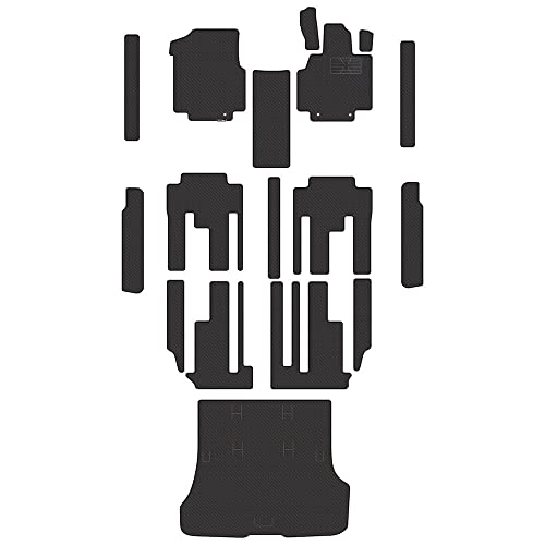 Hotfield 日産 互換品 新型 セレナ C28系 (ガソリン車) フロアマット+ステップマット+トランクマット ラゲッジマット カーボンファイバー調 防水