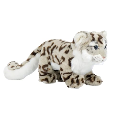 Jouet en peluche léopard des neiges réaliste et doux pour enfant