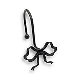 Dylrauoza Black Bow Shower Curtain Hooks, 12 Pack Decorative Metal Rust Proof Shower Curtain Rings for...