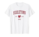 Middletown Ohio OH Vintage Sports Design Red Print T-Shirt