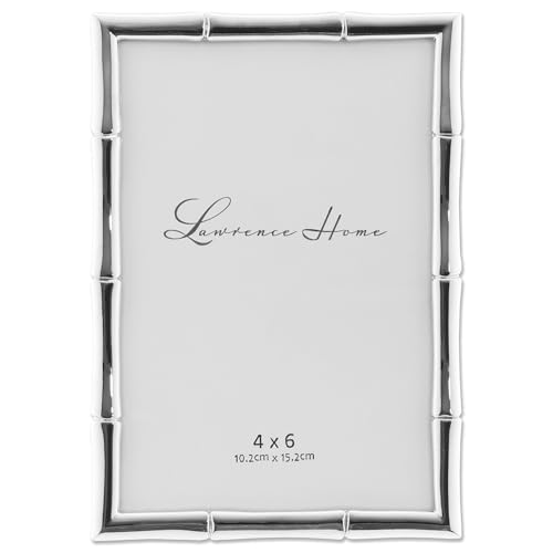 Lawrence Frames 710146 Silver Metal Bamboo Picture Frame, 4 by 6-Inch