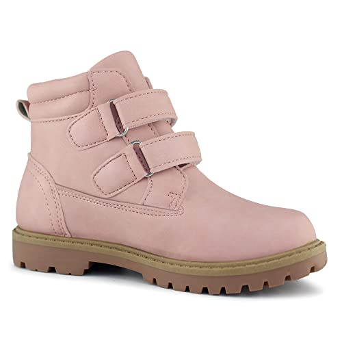 Tobfis Kids Waterproof Strap Work Boots (Toddler/Little Kid/Big Kid), Pink Pu, 3 M Us #TOP4