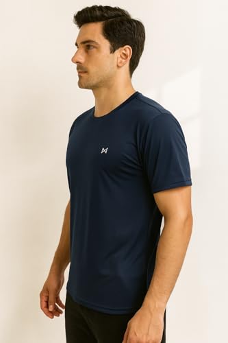 Image of Force NXT Men's Premium Microfiber Fabric Solid T-Shirt | Round Neck Half-Sleeves T-Shirt for Men | Sweat Wicking with Label Free for Daily Uses