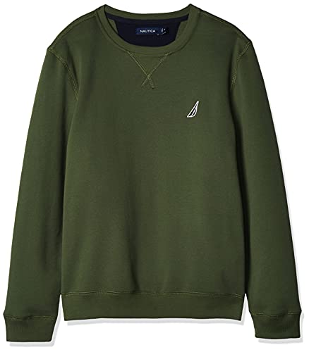 Nautica Men s Basic Crew Neck Fleece Sweatshirt, Pine Forest, Large