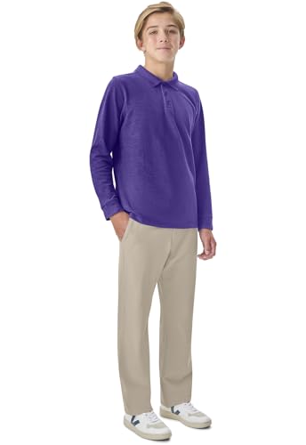 Image of Classroom School Uniforms Big Kid Long Sleeve Pique Polo CR835Y