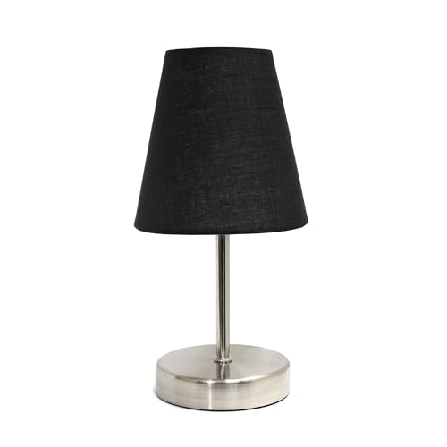 Set 2 lámparas de mesa mini 10.5 pulg negro y níquel