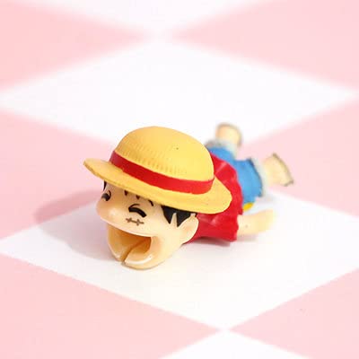 Protection de câble en forme de fût de dessin animé - Empêche les câbles de se casser - Coque de protection pour iPhone et iPad - Différents animaux de mâcher les câbles (Luffy) Cover