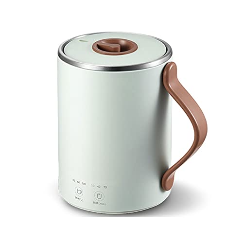 XIAOSAKU Electric Kettles 350ML Electric Cooking Pot Stainless Steel Inner Dessert Stewing Machine Multi Cooker Health Preserving Pot Portable Kettle for Coffee and Tea (Color : Green)