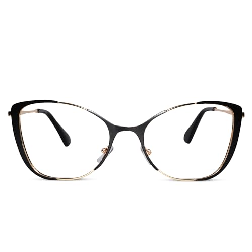 Image of LensKandy Cat Eye Shape Glasses for Women | Blue Cut Cat Eye Full Rim | Zero Power | Anti-Glare & UV Protection | Large Size Eyeglasses for Screen Use | Lightweight & Blocks Harmful Rays