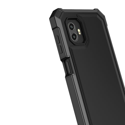 for Samsung Galaxy XCover6 Pro Case with Screen Protector,Galaxy XCover 6 Pro Case Front Silicone Bumper Hard PC Back Full Body Protection,Military Grade Cover for Samsung XCover 6 Pro Black
