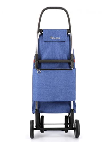Klappbarer Einkaufsroller Rolser I-Max Tweed 4 Räder - Blau – Bild 5