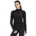 Ogeenier Termica 1/4 Zip Felpa Donna Maglietta da Corsa Manica Lunga Maglia Sportiva con Tasche