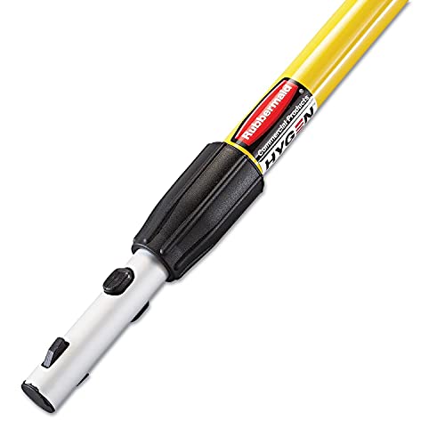 Rubbermaid Commercial Products HYGEN Quick-Connect Adjustable Extension Handle/Pole, Lightweight Cleaning Tool for Floors/Walls/Ceilings/Windows for Janitorial/Residential/Commercial/Business, Yellow