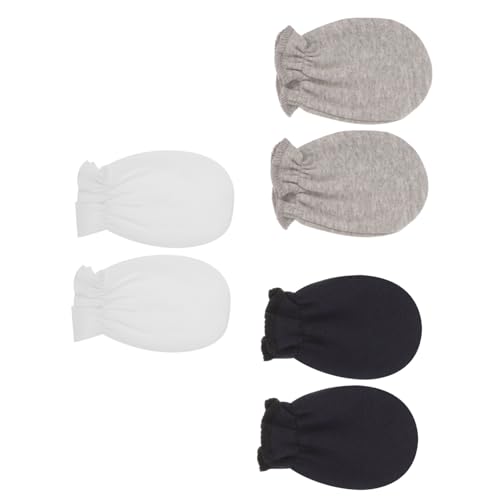 Ipetboom 3 Pairs Baby Mittens for Newborns Soft Knitted Mittens Elastic Band Baby Boy 6-12 Months Essential