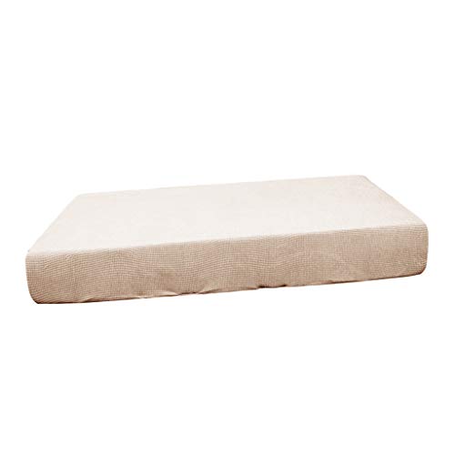 F Fityle Jacquard Funda de Asiento de Sofá Universal, Elástica Funda Antideslizante de Sofa, Hecho de 85% Poliéster y 15% Spandex - Beige-Size S, Individual
