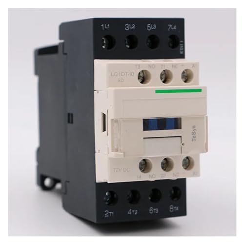 Contacteur tétrapolaire LC1DT40SD 4NO avec commande par bobine basse tension 72V DC 40A