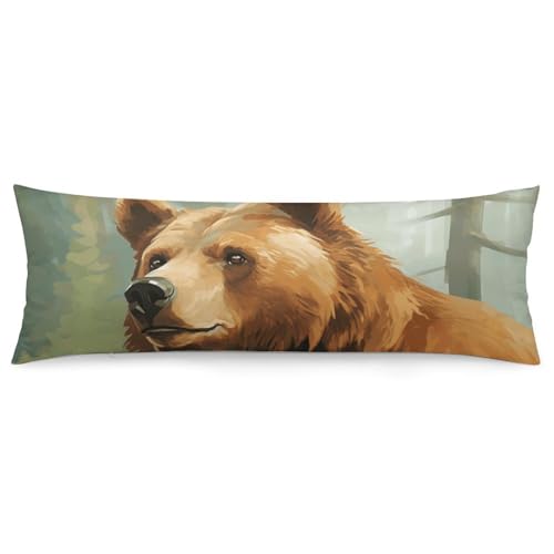 Housse de coussin long ours marron pour décorer le canapé - 2