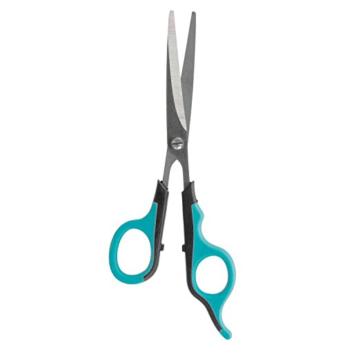 Image of Trixie Straight Scissors, Trimming Scissors for Dogs and Cats, Made with Stainless Steel, and Non-Slip Rubber Handle for Easy Grip, Round-Tip Design Makes It Safe to Use Around face Area - 18cm