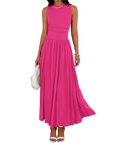 Comfortable Maxi Dresses Flowy Sleeveless Vacation 22 comfortable maxi dresses - rose red