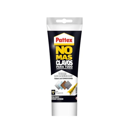 Pattex No Mas Clavos Para Todo Crystal, adhesivo de montaje resistente a temperaturas extremas, pegamento fuerte en superficies húmedas, adhesivo transparente, 1 tubo x 216 g