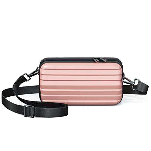 stardis unibag Umhängetasche mit Schultergurt Reißverschluss Mini-Koffer wasserabweisend Handtasche Innentaschen Kosmetiktasche Hardcase zum Umhängen Damen Herren Kofferform Hartschale (Rose) Cover