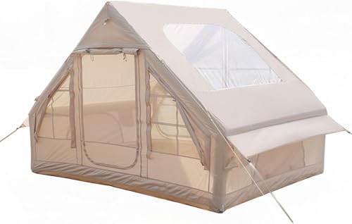 GOTENTIFY Inflatable Camping Tent, Luxury Glamping Design with Skylight, Oxford Fabric (2~3person(9.8×6.9 ×6.6ft) Beige)