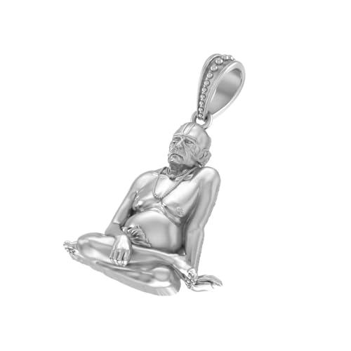 Pendentif Swami Samarth en argent sterling 925 avec chaîne serpent élégante - 2