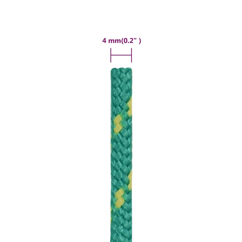 Bootsseil Grün 4 mm 250 m Polypropylen, widerstandsfähige Kordel für Boot, Segeln und Outdoor, vielseitige Leine für Camping, Befestigung, Garten, Handwerk und DIY Anwendungen