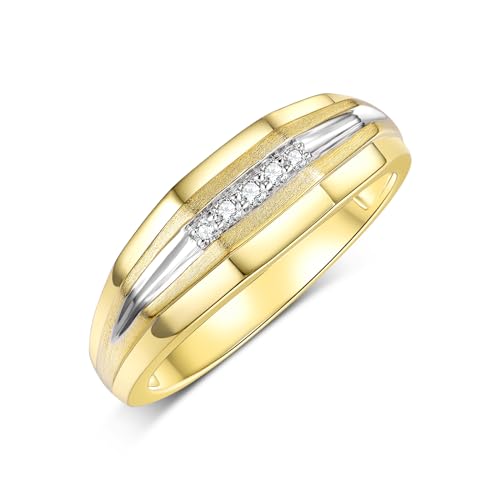 Image of Rylos His & Hers Wedding Bands with Diamonds, Sterling Silver or Yellow Gold Plated, Comfortable Fit, Sizes 6-13, Elegant Couple Rings Symbolizing Commitment