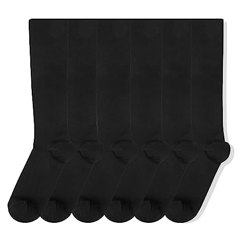 Jsimmotd Unisex 3 Pairs Of Nylon Elastic Knee-length Sports Compression High Socks(Black9-12.5) Cover