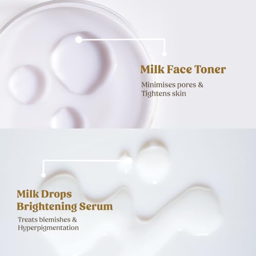 Vilvah Store Skin Hydrating Combo | Milk Drops Serum | Milk Face Toner | Minimizes Pores and Hydrates Skin | Balances & Restores Skin's pH Levels | For All Skin Types