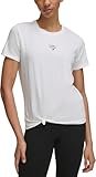 Tommy Hilfiger Women's Printed Logo Graphic Knot Detail Short Sleeve T-Shirt, White, Small