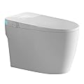 Smart toilet with bidet built in One-piece Bidet Toilet Seat,Foot Sensor Flushing, Heated Seat and Multi-Functional Remote Control Night Light,LED Display-White