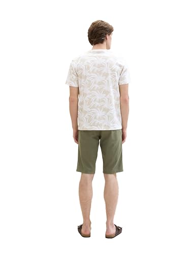 TOM TAILOR Herren 1040223 Slim Chino Bermuda Shorts mit Stretch, 34670 - Olive Structure Print, 29 – Ansicht 3