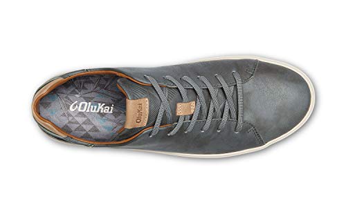 OLUKAI Lae'ahi Li 'Ili Men's Leather Sneakers, Supple Full-Grain Leather Shoes, Drop-in Heel & All Weather Rubber Soles - Image 3