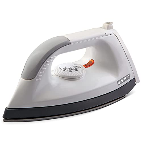Image of Usha Plastic Ei 1602 1000-Watt Dry Iron White (Panel Color May Vary) - 1000 Watts