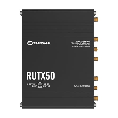 Teltonika RUTX50 5G Industrial Router – Ultra-High Speed Cellular Gateway, Dual SIM, Wi-Fi...