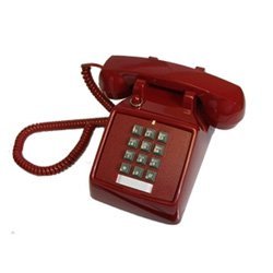 Teléfono Cortelco estándar con cable rojo miniatura 1