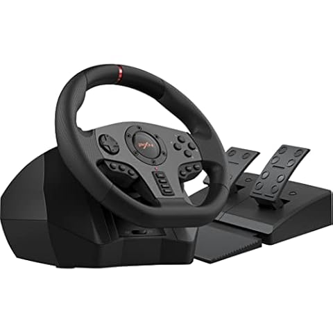 PXN V900 Gaming Lenkrad, PC Lenkrad mit Pedal, 270/900° Lenkbereich, Vibrationen Feedback Lenkräder, Gaming Rennlenkrad Kompatibel mit PS4, Xbox One, Xbox series X|S, PS3, PC, Switch Cover